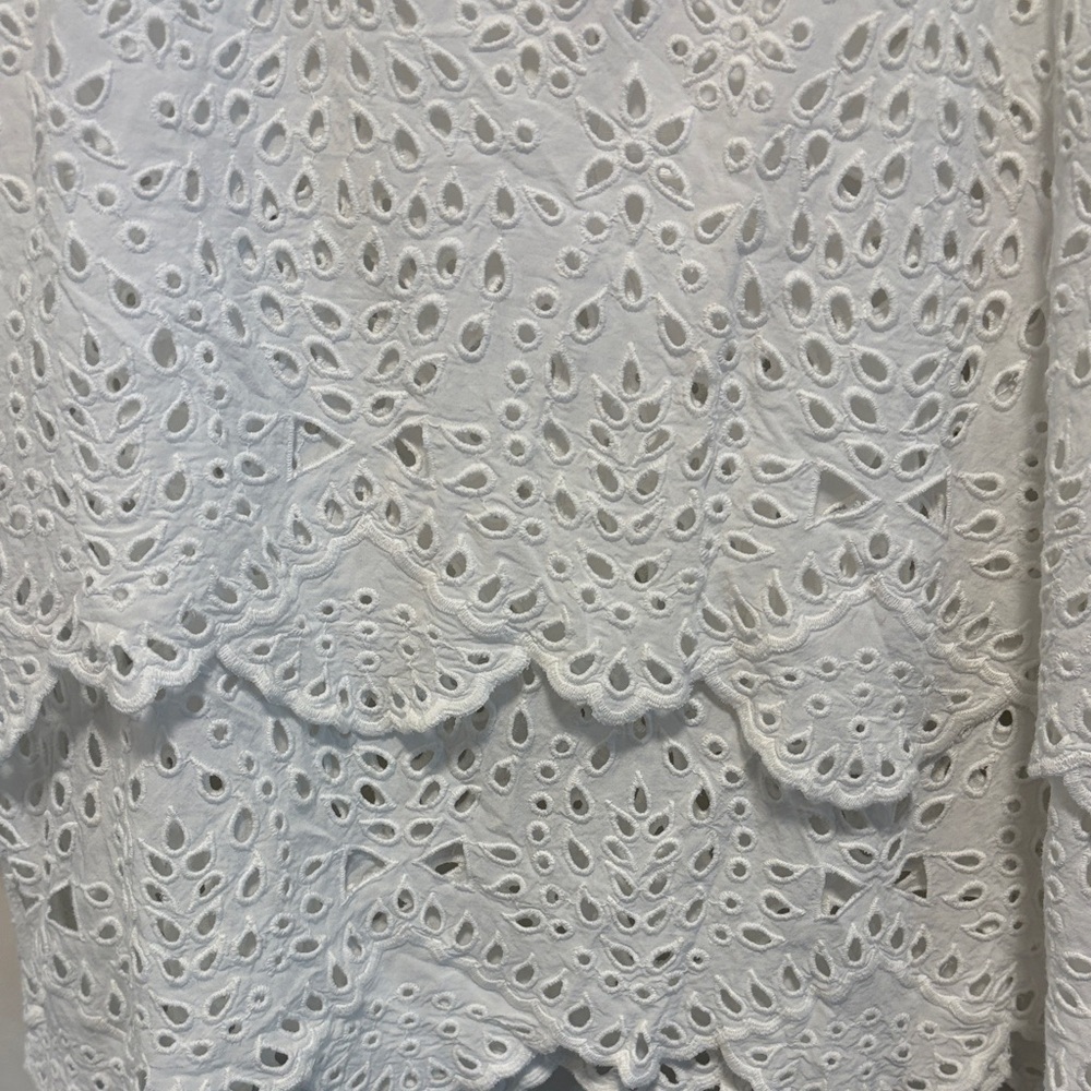 CAbi White Eyelet Flowy Layered Tank Top - Picture 2 of 8